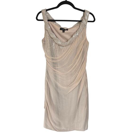 Tadashi Shoji Pastel Silver Sequin Cocktail Dress Formal Event Sparkle Goddess 6 - Picture 1 of 11